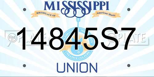 14845S7 Mississippi License Plate