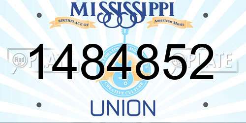 1484852 Mississippi License Plate