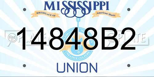 14848B2 Mississippi License Plate