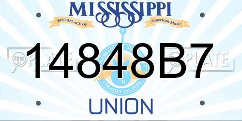 14848B7 Mississippi License Plate