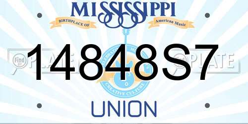 14848S7 Mississippi License Plate