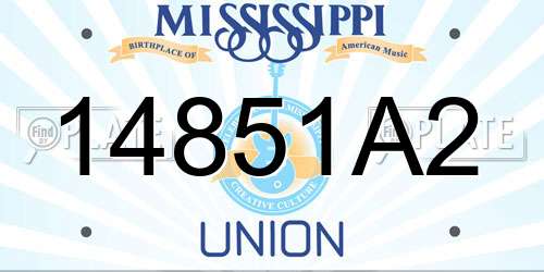 14851A2 Mississippi License Plate