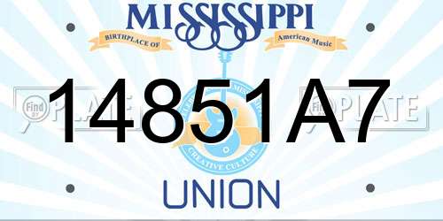 14851A7 Mississippi License Plate