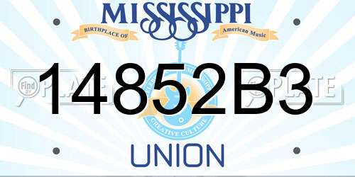 14852B3 Mississippi License Plate