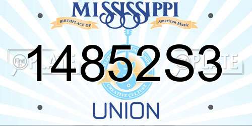 14852S3 Mississippi License Plate