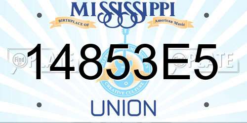 14853E5 Mississippi License Plate