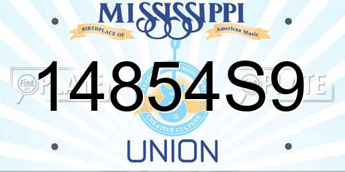 14854S9 Mississippi License Plate