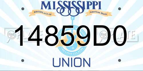 14859D0 Mississippi License Plate