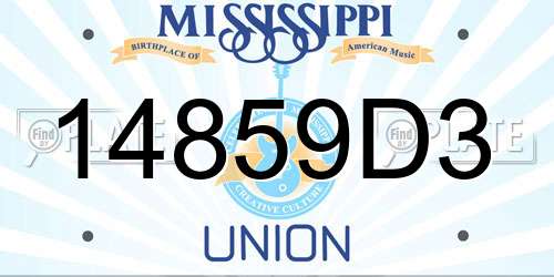 14859D3 Mississippi License Plate