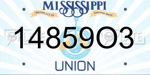 14859O3 Mississippi License Plate