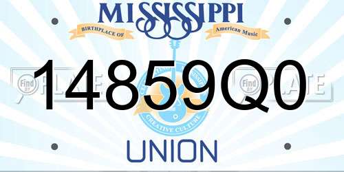 14859Q0 Mississippi License Plate