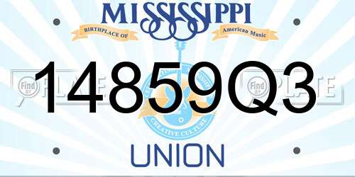 14859Q3 Mississippi License Plate