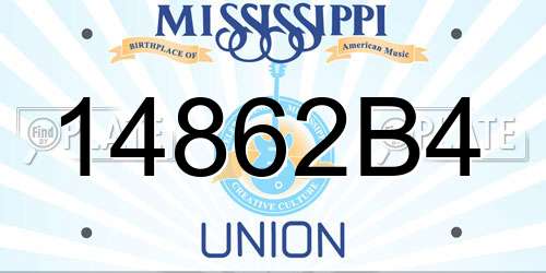 14862B4 Mississippi License Plate