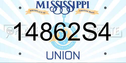 14862S4 Mississippi License Plate