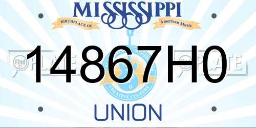 14867H0 Mississippi License Plate