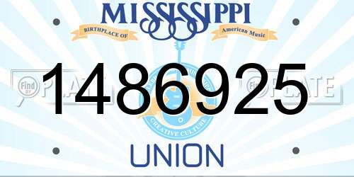 1486925 Mississippi License Plate