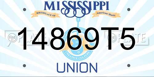 14869T5 Mississippi License Plate