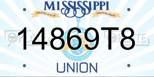 14869T8 Mississippi License Plate