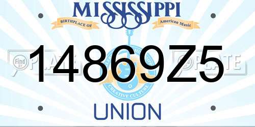 14869Z5 Mississippi License Plate