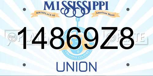 14869Z8 Mississippi License Plate