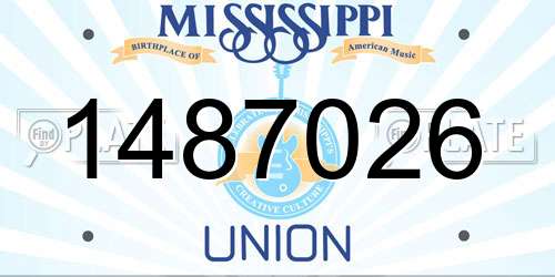 1487026 Mississippi License Plate