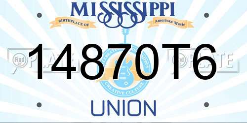 14870T6 Mississippi License Plate