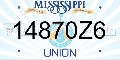 14870Z6 Mississippi License Plate
