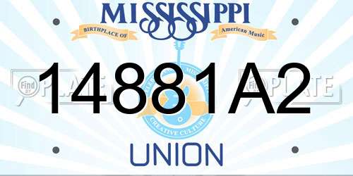 14881A2 Mississippi License Plate