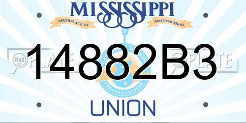 14882B3 Mississippi License Plate