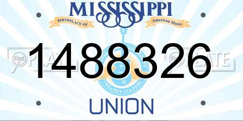1488326 Mississippi License Plate