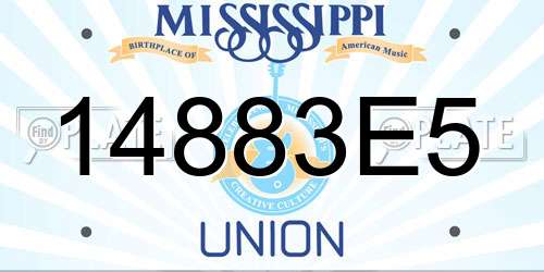 14883E5 Mississippi License Plate
