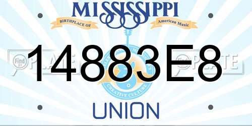 14883E8 Mississippi License Plate