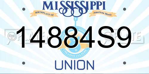 14884S9 Mississippi License Plate