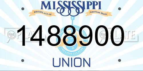 1488900 Mississippi License Plate