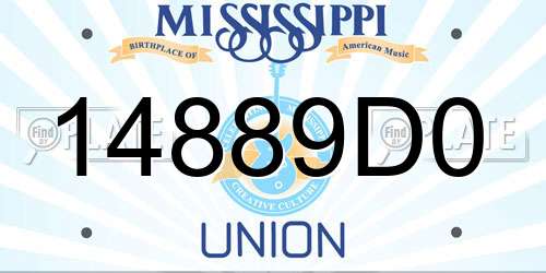 14889D0 Mississippi License Plate