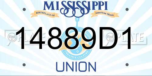 14889D1 Mississippi License Plate