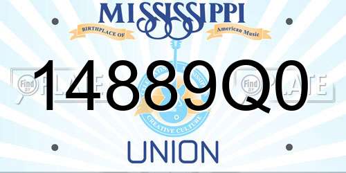 14889Q0 Mississippi License Plate