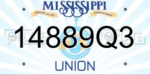 14889Q3 Mississippi License Plate