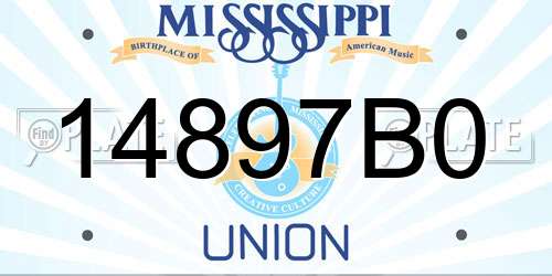 14897B0 Mississippi License Plate