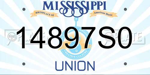 14897S0 Mississippi License Plate