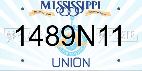 1489N11 Mississippi License Plate