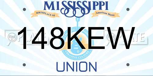 148KEW Mississippi License Plate