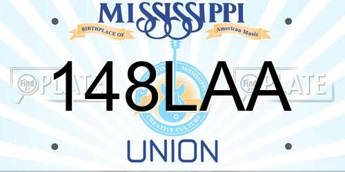 148LAA Mississippi License Plate