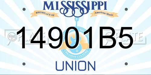 14901B5 Mississippi License Plate