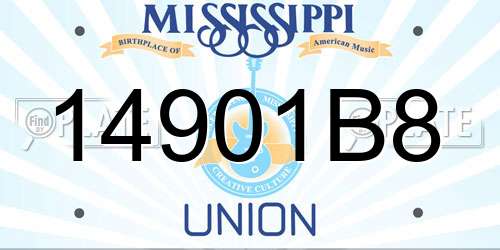 14901B8 Mississippi License Plate
