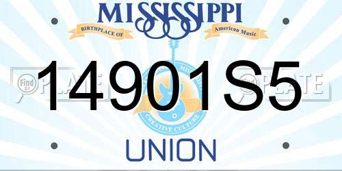 14901S5 Mississippi License Plate