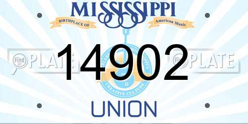 14902 Mississippi License Plate