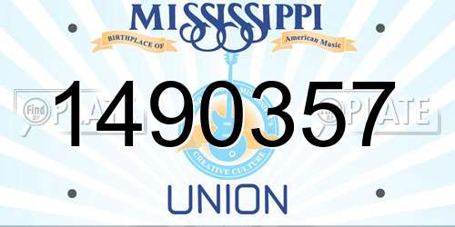 1490357 Mississippi License Plate