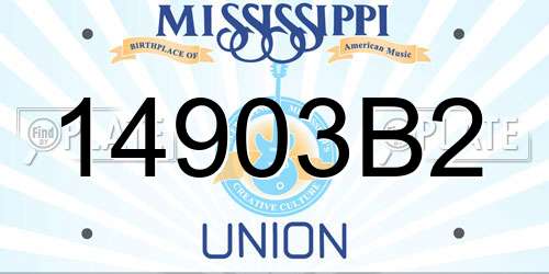 14903B2 Mississippi License Plate