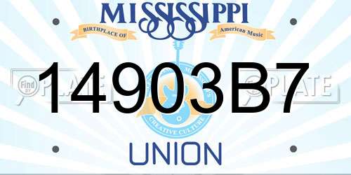 14903B7 Mississippi License Plate